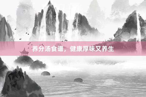 养分汤食谱，健康厚味又养生